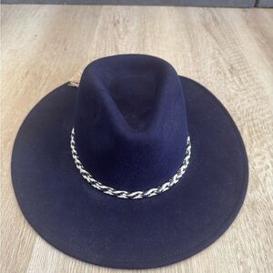 Wyeth Navy Women's Fedora with Braided Band